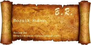 Bozsik Ruben névjegykártya